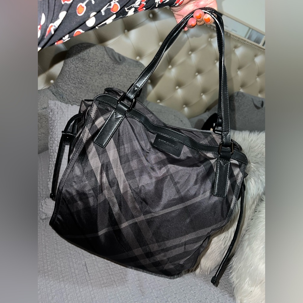 Burberry Black Nylon and Leather Buckleigh Tote